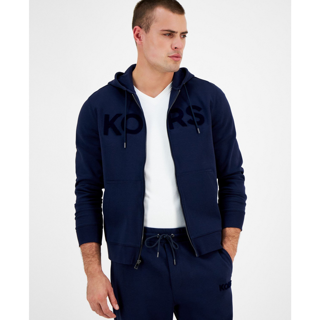 Men's 'Textured-Logo Zip' Track Jacket