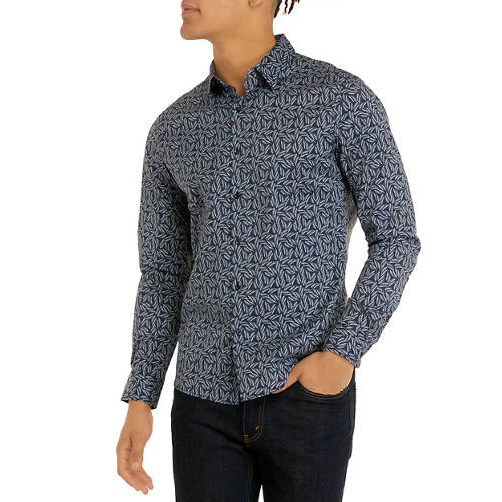 Chemise 'Long Sleeve Leaf Sketch Print' pour Hommes