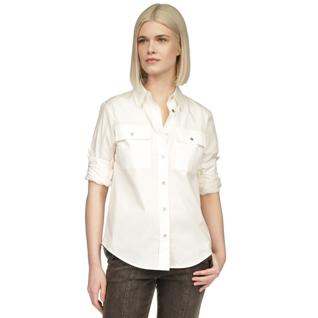 Chemise 'Poplin Tab-Sleeve Utility' pour Femmes