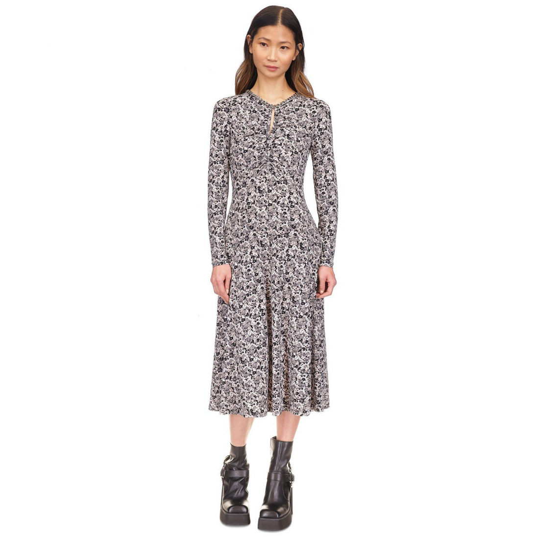 Robe Midi 'Chain-Neck Keyhole Printed' pour Femmes