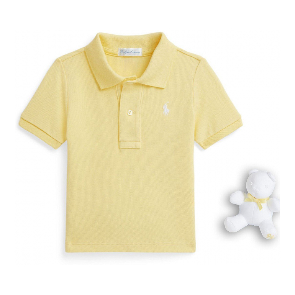 'Cotton Mesh Polo Shirt and Bear Gift Box Set' pour Bébés filles