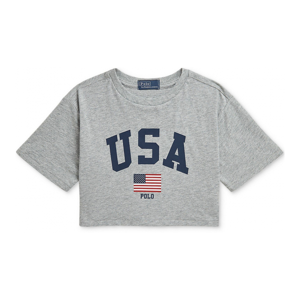 'Team USA Cotton Jersey Boxy Tee' pour Bambins & petites filles