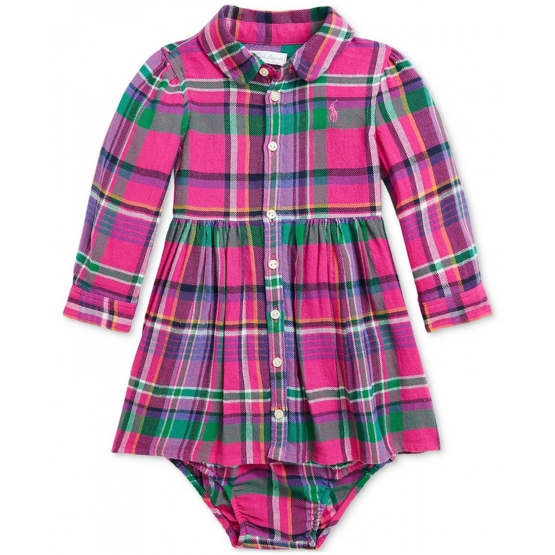 'Cotton Plaid Twill Dress' pour Bébés filles