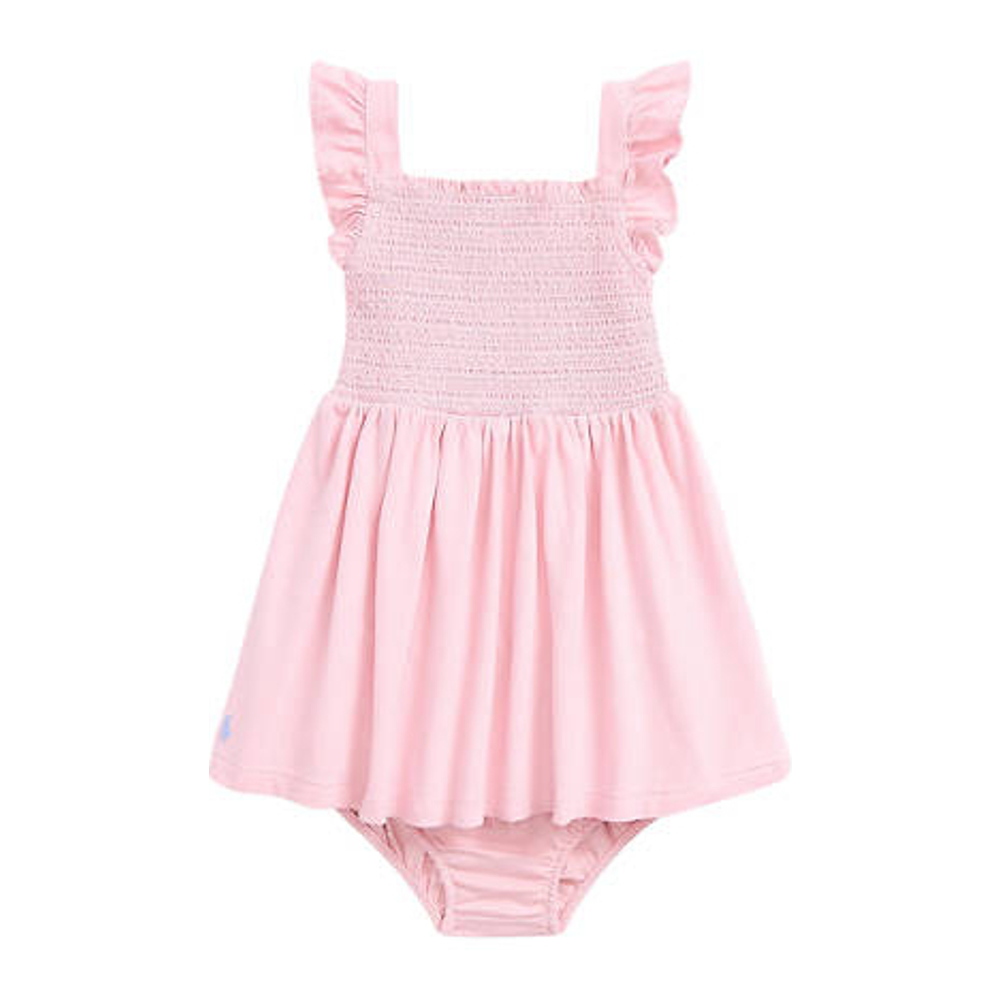 'Smocked Cotton Jersey Dress & Bloomer' pour Petites filles