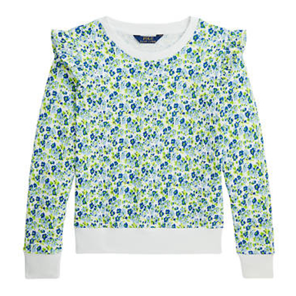 'Floral Ruffled French Terry Sweatshirt' pour Grandes filles