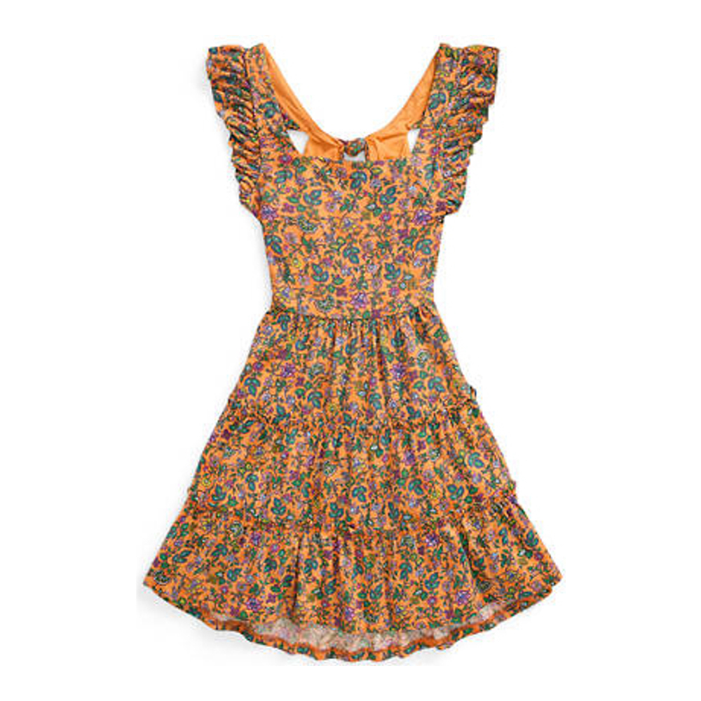 'Floral Ruffled Cotton Jersey Dress' pour Grandes filles