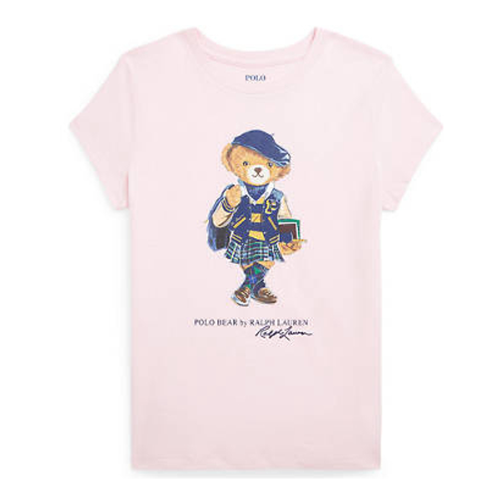 'Polo Bear Cotton Jersey T-Shirt' pour Grandes filles