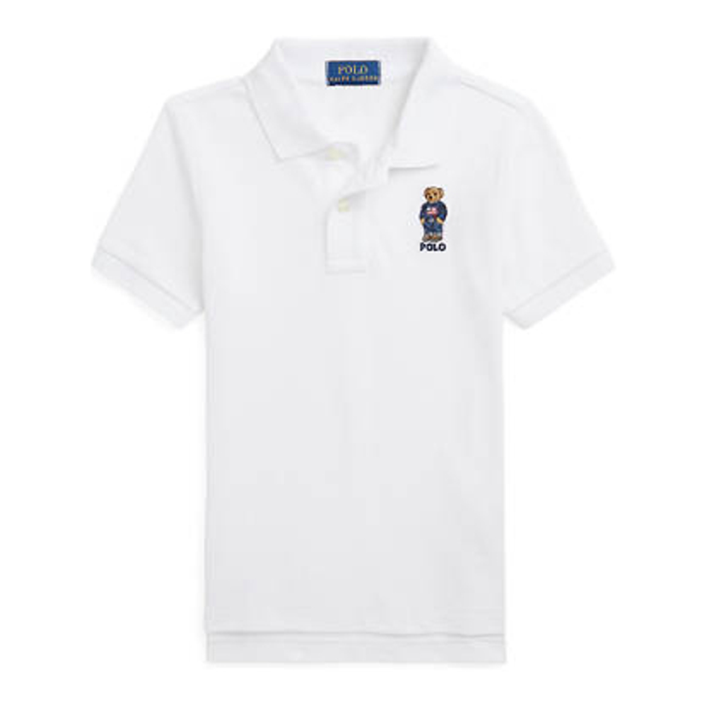 'Polo Bear Cotton Mesh Polo Shirt' pour Petits garçons