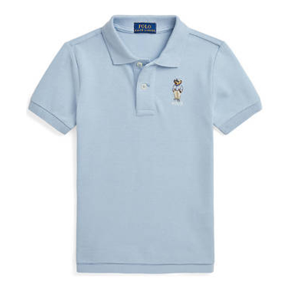 'Polo Bear Cotton Mesh Polo Shirt' pour Petits garçons