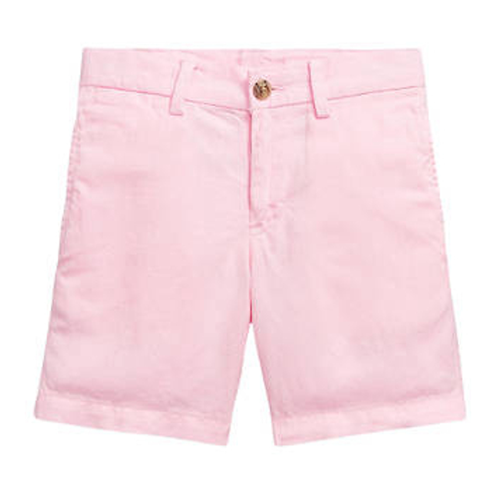 'Straight Fit Linen Cotton Shorts' pour Petits garçons