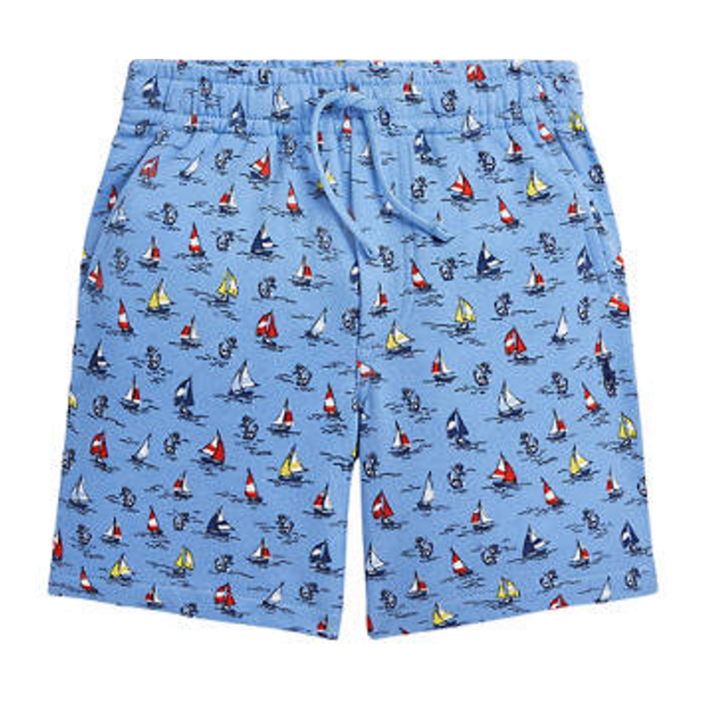 'Sailboat Print Spa Terry Shorts' pour Petits garçons