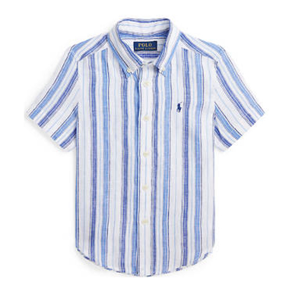 'Striped Linen Short Sleeve Shirt' pour Petits garçons