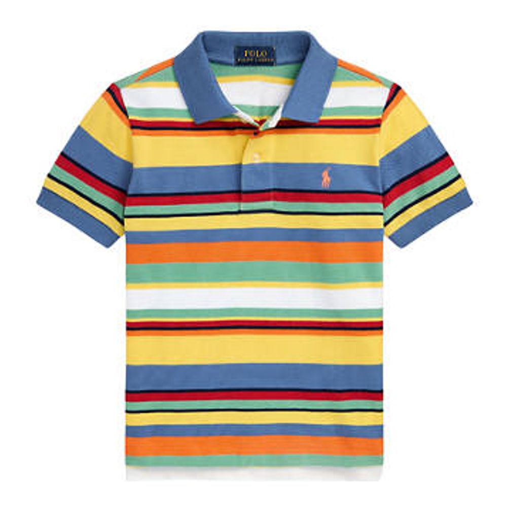 'Striped Cotton Mesh Polo Shirt' pour Petits garçons