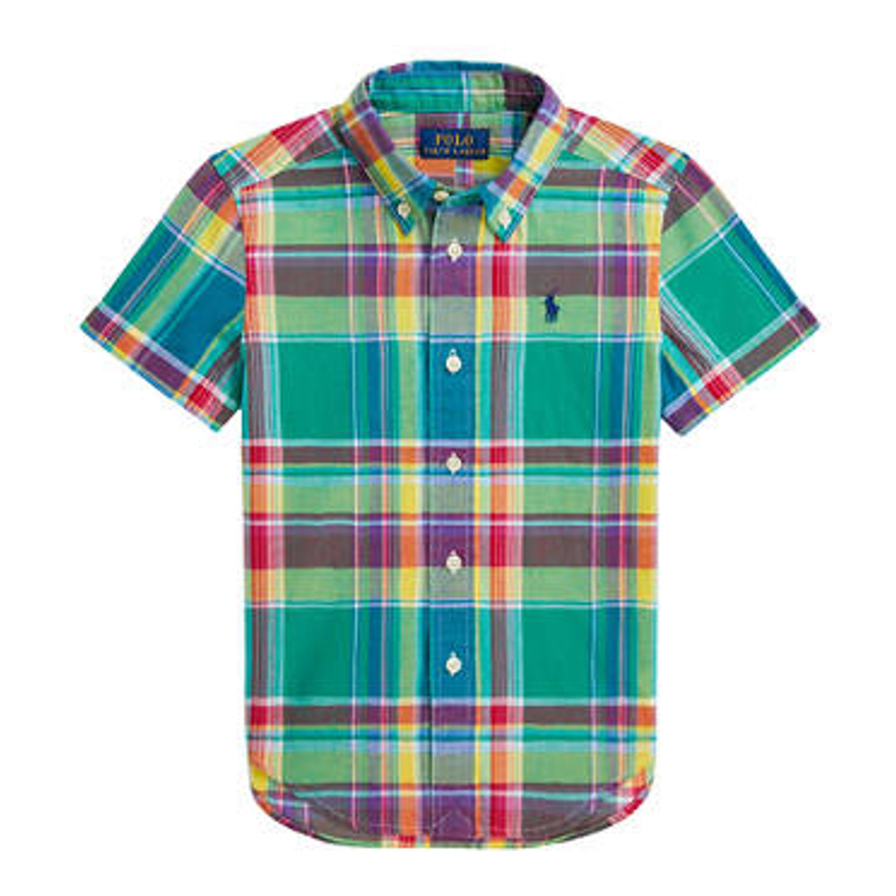 'Cotton Madras Short-Sleeve Shirt' pour Petits garçons