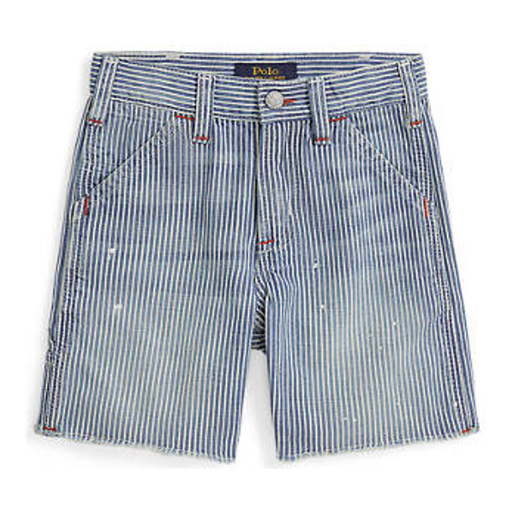 'Indigo Striped Denim Carpenter Shorts' pour Petits garçons