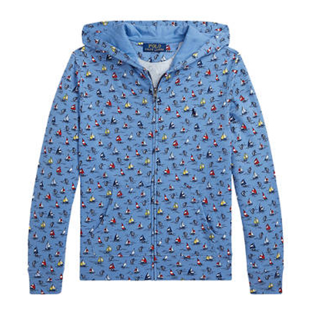 Big Boy's 'Sailboat Print Spa Terry Full Zip Hoodie'