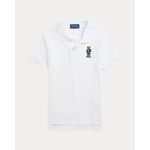 'Polo Bear Cotton Mesh Polo Shirt' pour Petits garçons