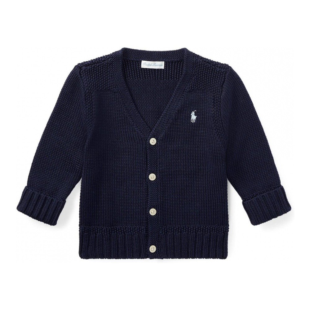 'Combed Cotton V-Neck Cardigan' pour Bébés garçons