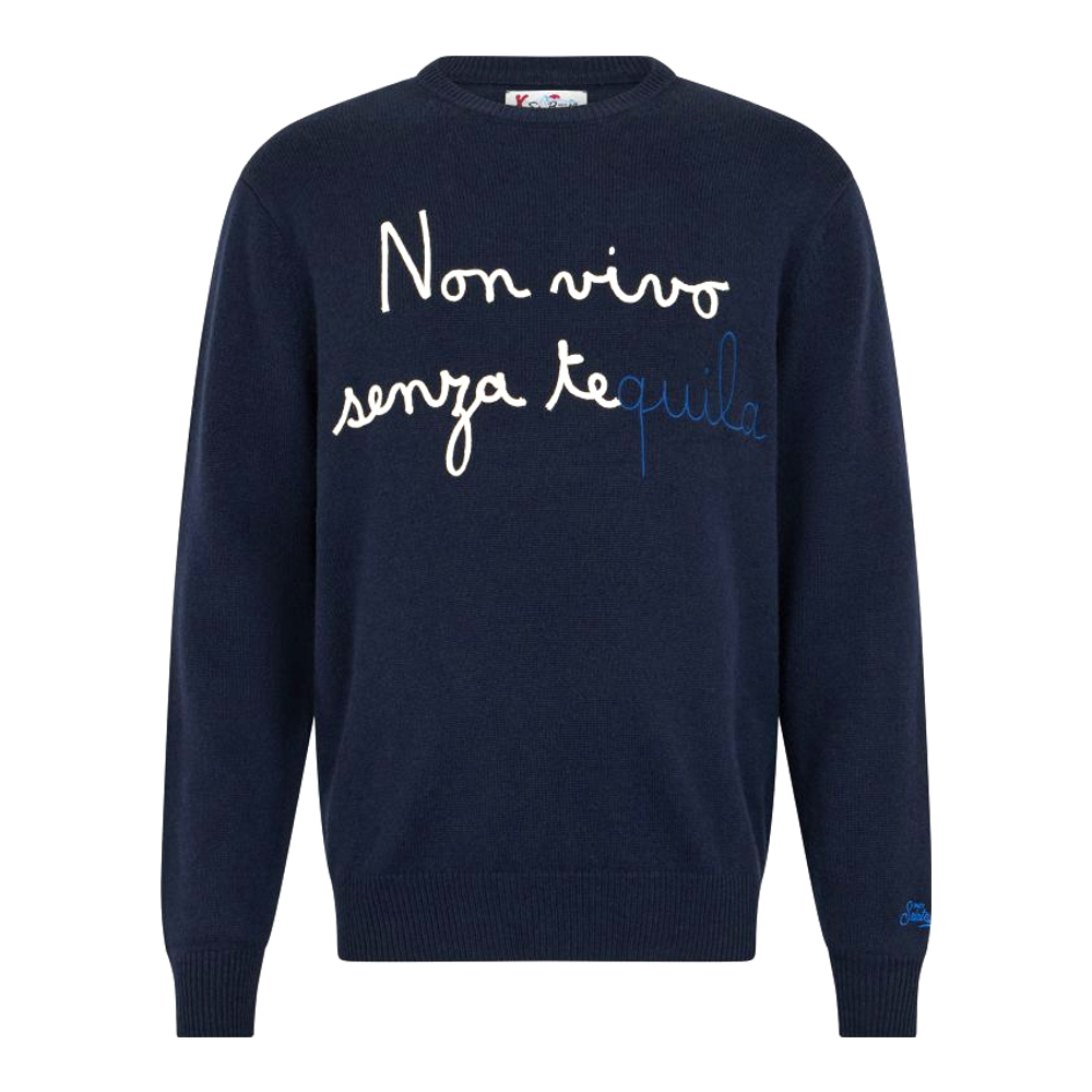 Men's 'Heron With Embroidery I Can'T Live Without Tequila' Sweater