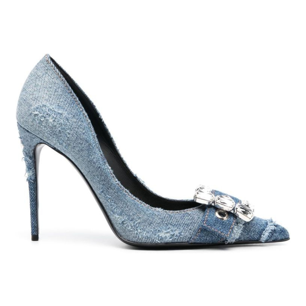 Escarpins 'Crystal-Embellished Denim' pour Femmes