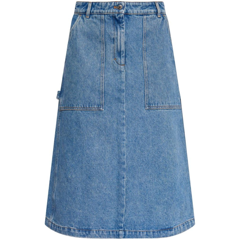 Jupe Midi 'Logo-Embroidered Denim' pour Femmes