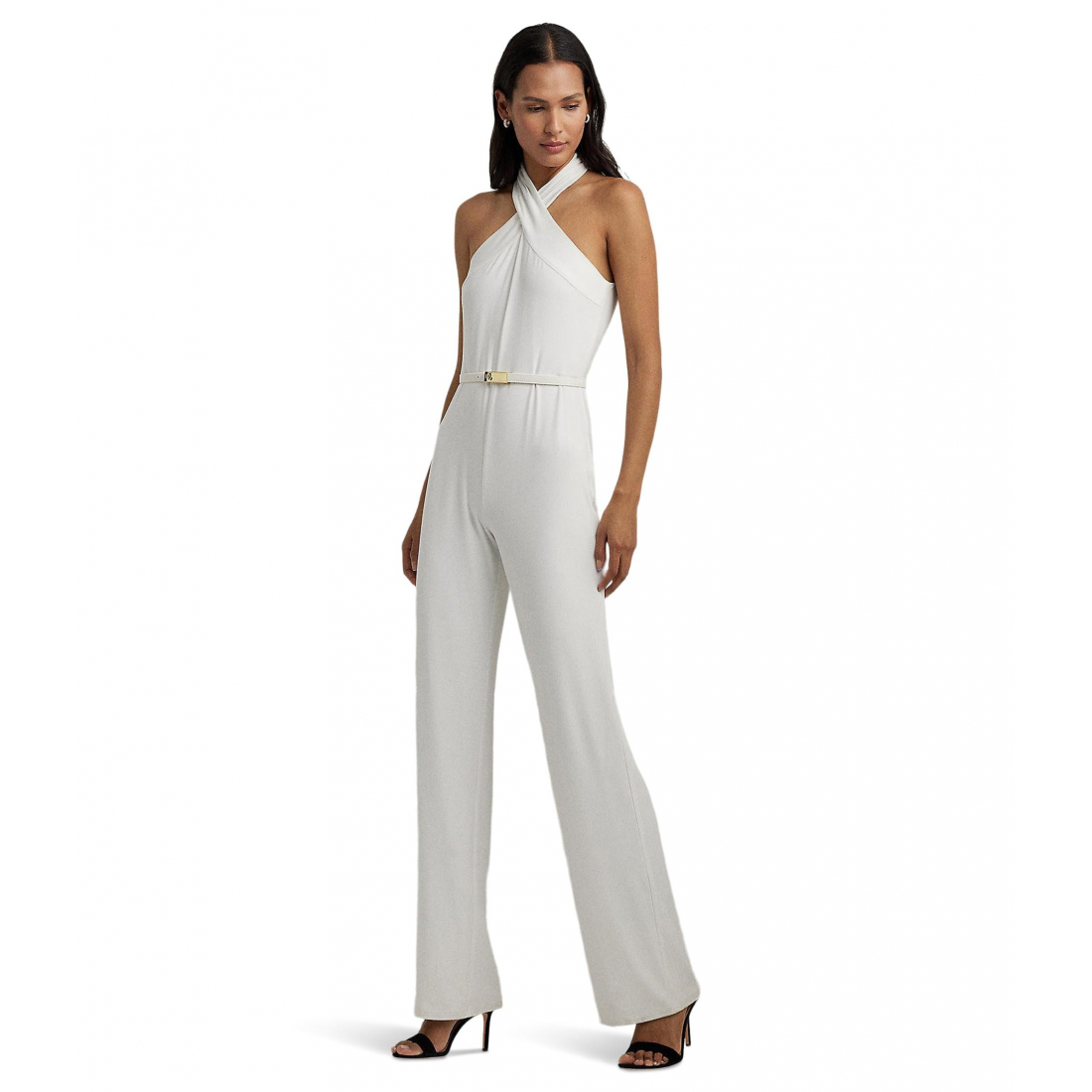 'Belted Halter Wide-Leg' Latzhose für Damen