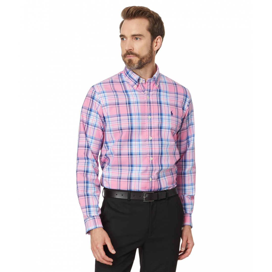 'Plaid Oxford' Polohemd für Herren