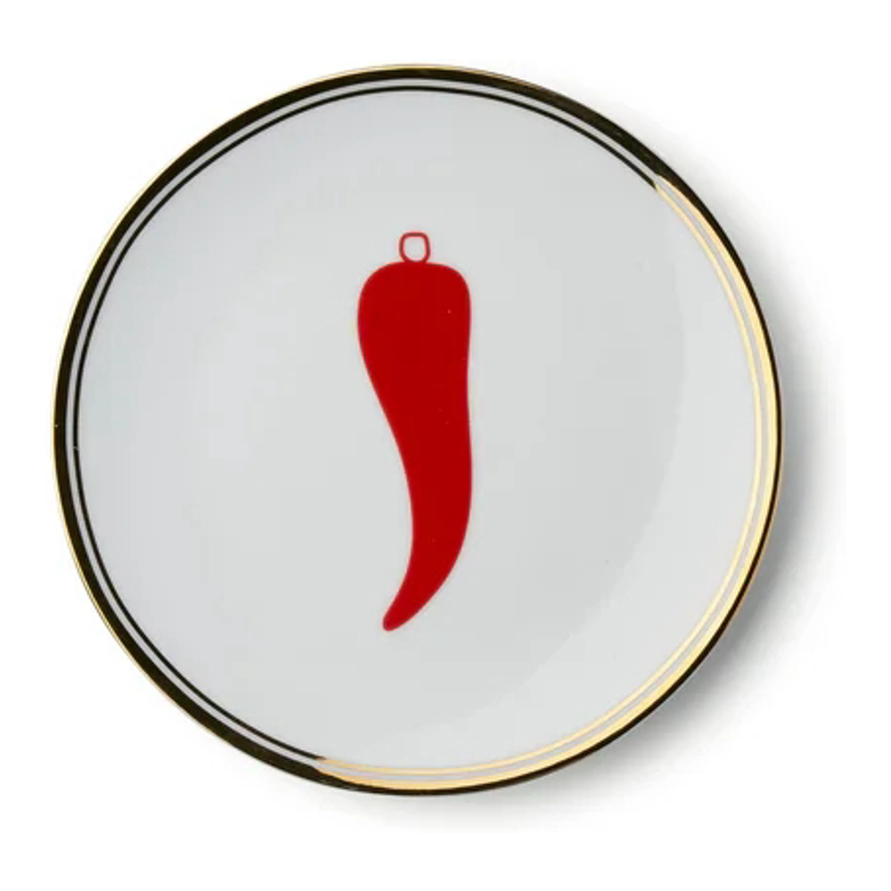 'La Tavola Scomposta Peperoncino' Plate - 17 cm