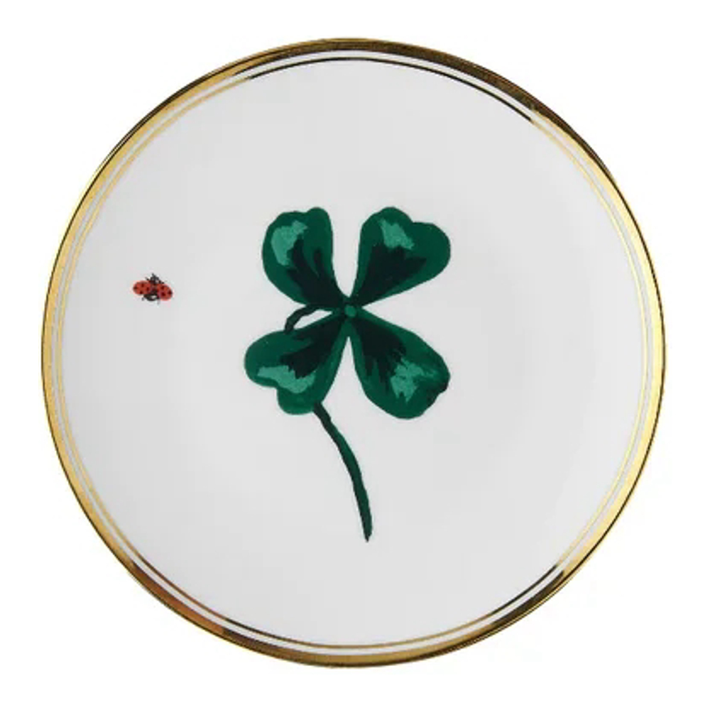 'La Tavola Scomposta Quadrifoglio E Coccinella' Plate - 17 cm