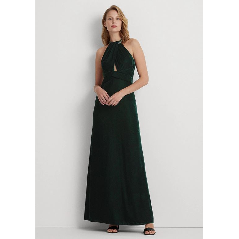 'Velvet Halter' Abendkleid für Damen