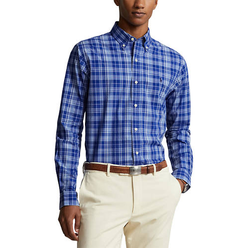 'Classic Fit Plaid Stretch Poplin' Hemd für Herren