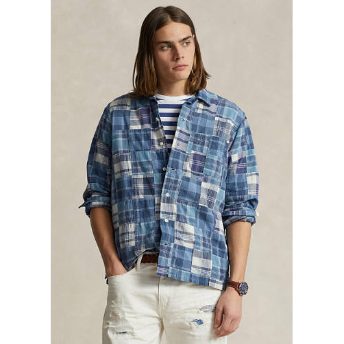 'Classic Fit Patchwork Madras Camp' Hemd für Herren