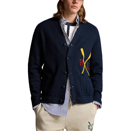 'Varsity-Inspired Cotton' Strickjacke für Herren