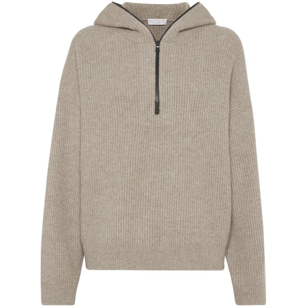 Pull Over 'Hooded Ribbed Knit' pour Femmes