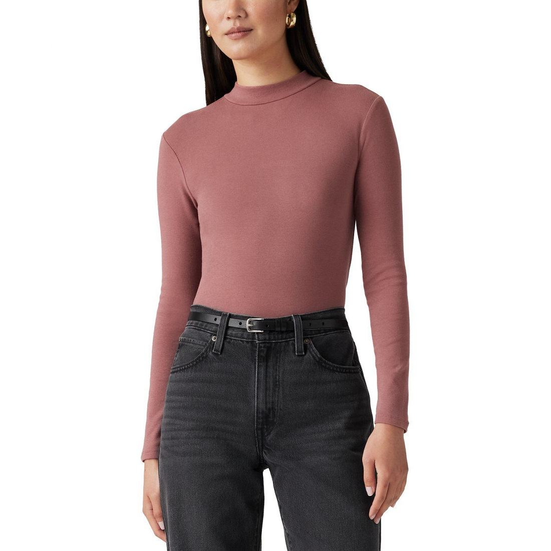 T-Shirt manches longues 'Effortless Mock Neck' pour Femmes