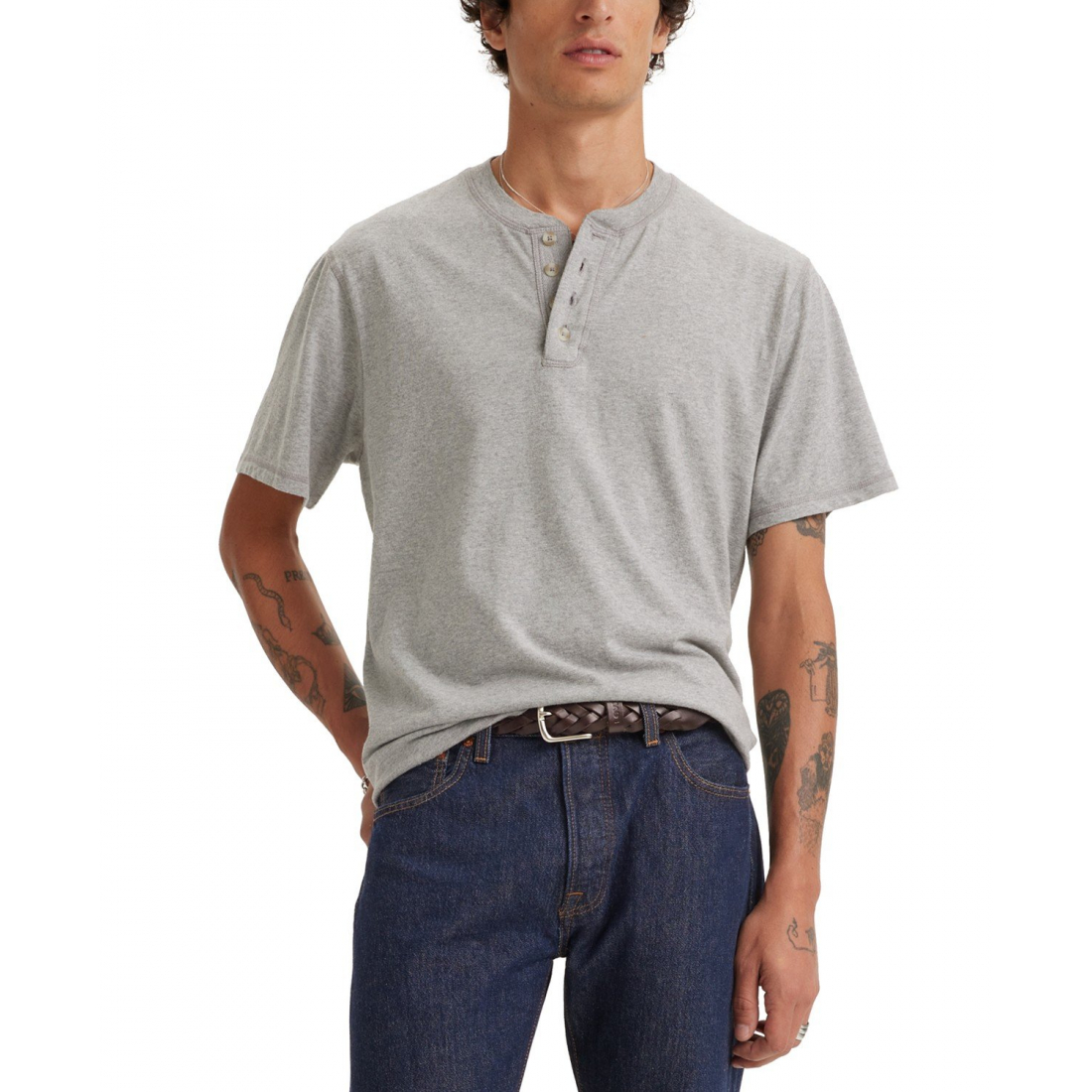 'Relaxed-Fit Solid' Henley für Herren