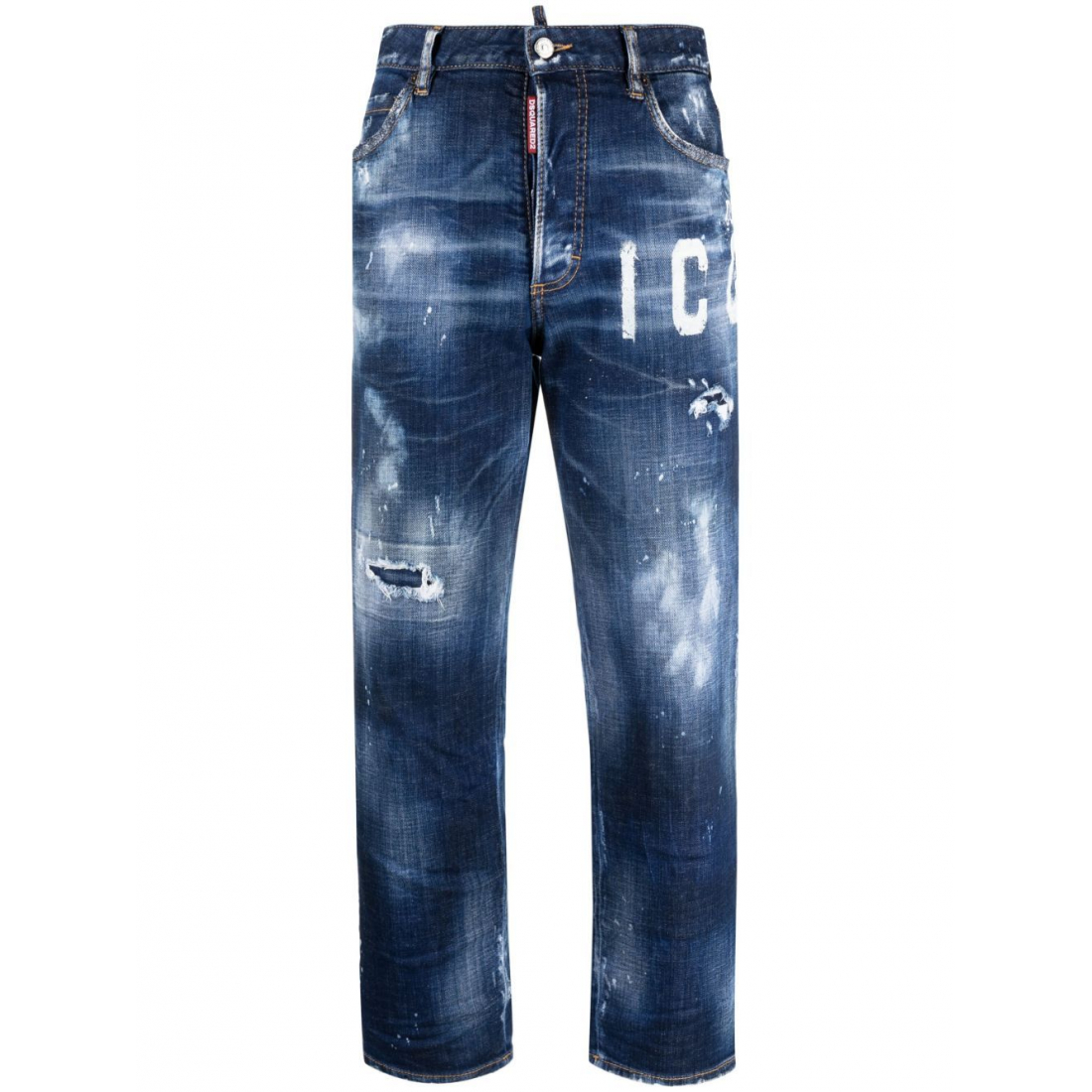 'Logo-Print Distressed' Jeans für Damen