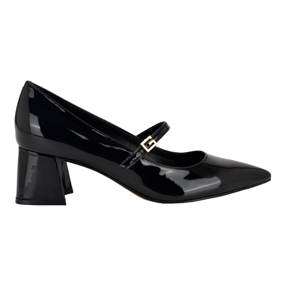 Women's 'Zands Pointed Toe Mid-Block Heel Patent Mary Janes' Pumps