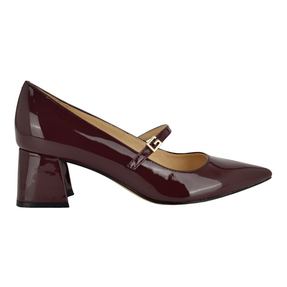 Escarpins 'Zands Pointed Toe Mid-Block Heel Patent Mary Janes' pour Femmes