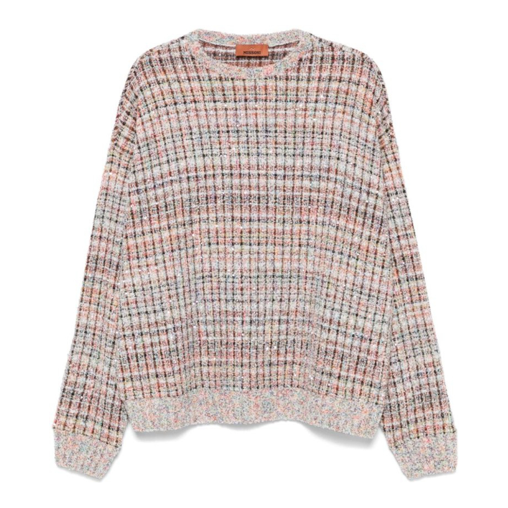 Pull 'Sequin-Embellished Checked' pour Femmes