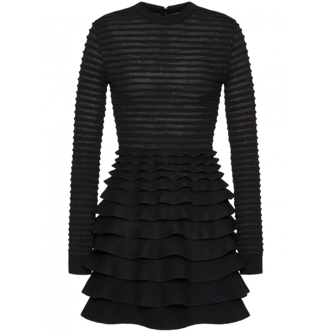 'Ribbed-Tiered' Mini Kleid für Damen