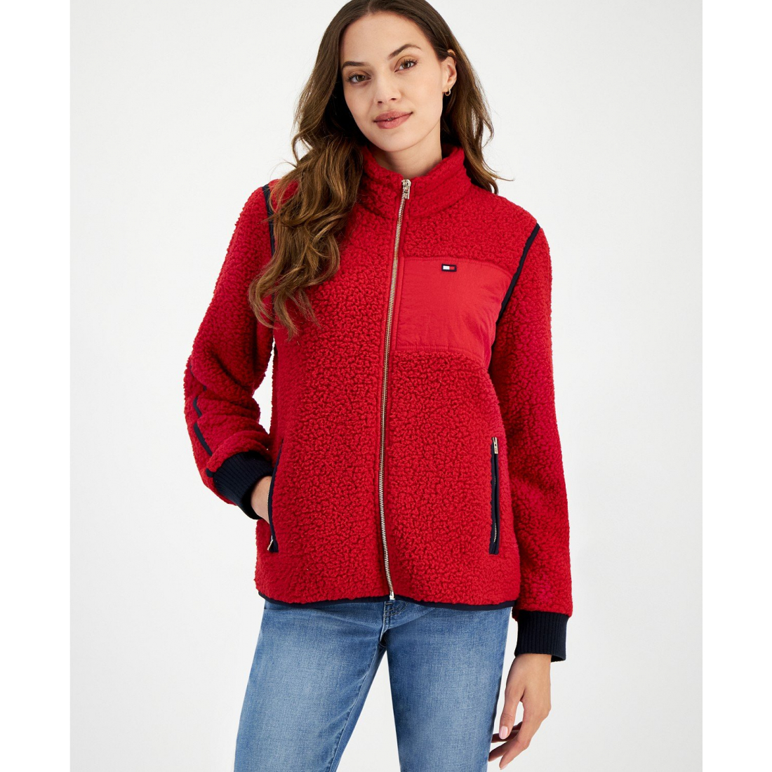 Veste 'Sherpa Mock-Neck Zippered' pour Femmes