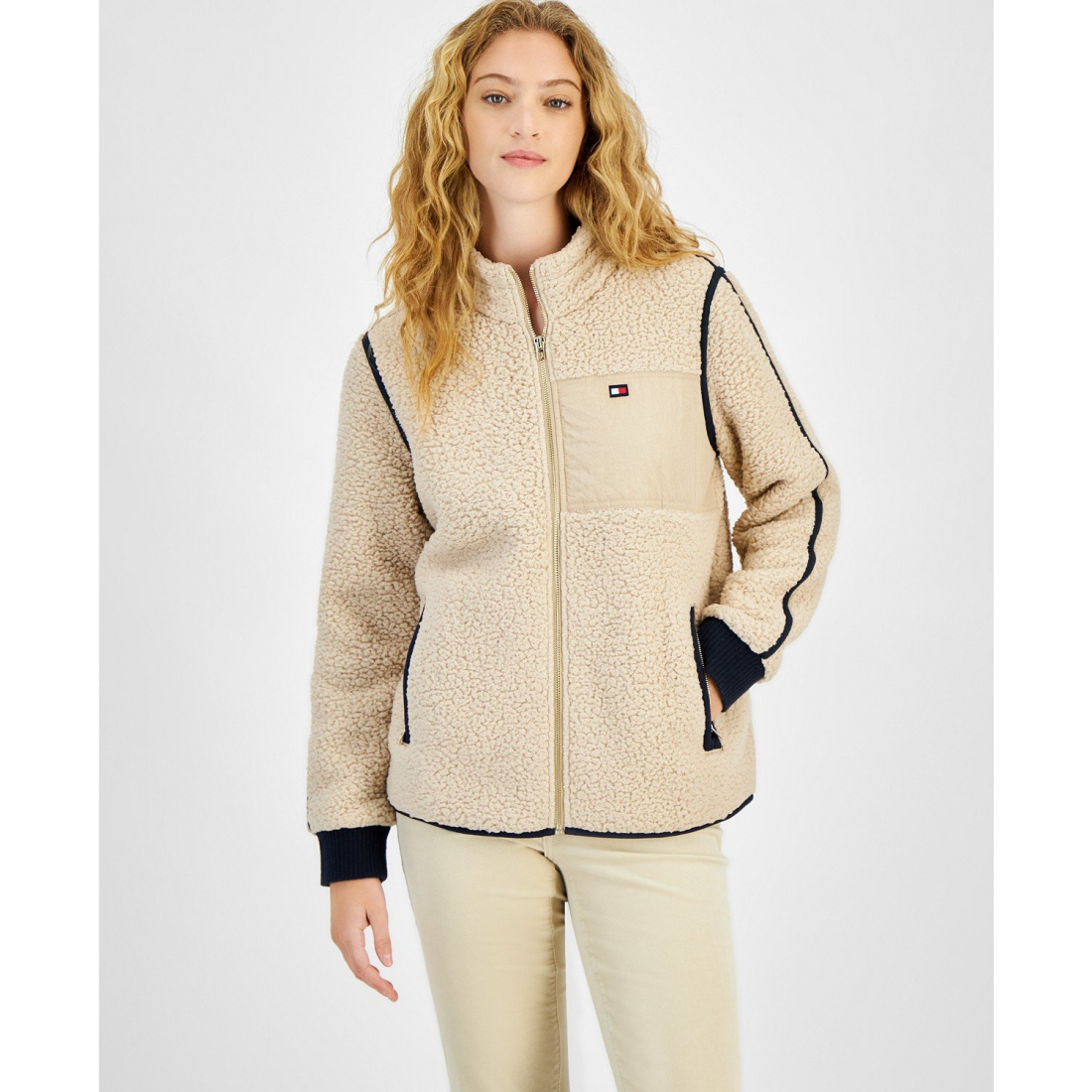 Veste 'Sherpa Mock-Neck Zippered' pour Femmes