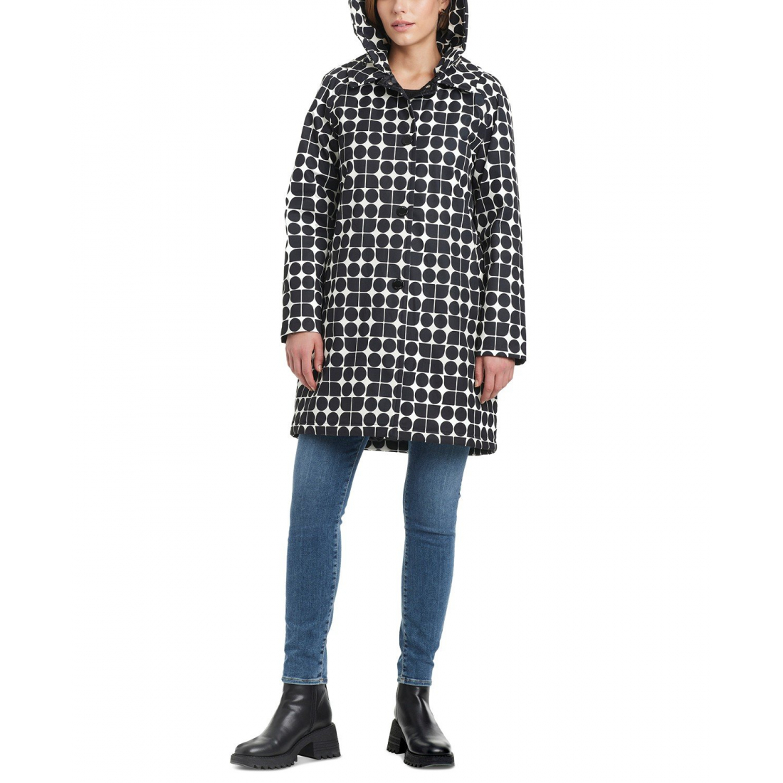 Imperméable 'Hooded Printed A-Line' pour Femmes