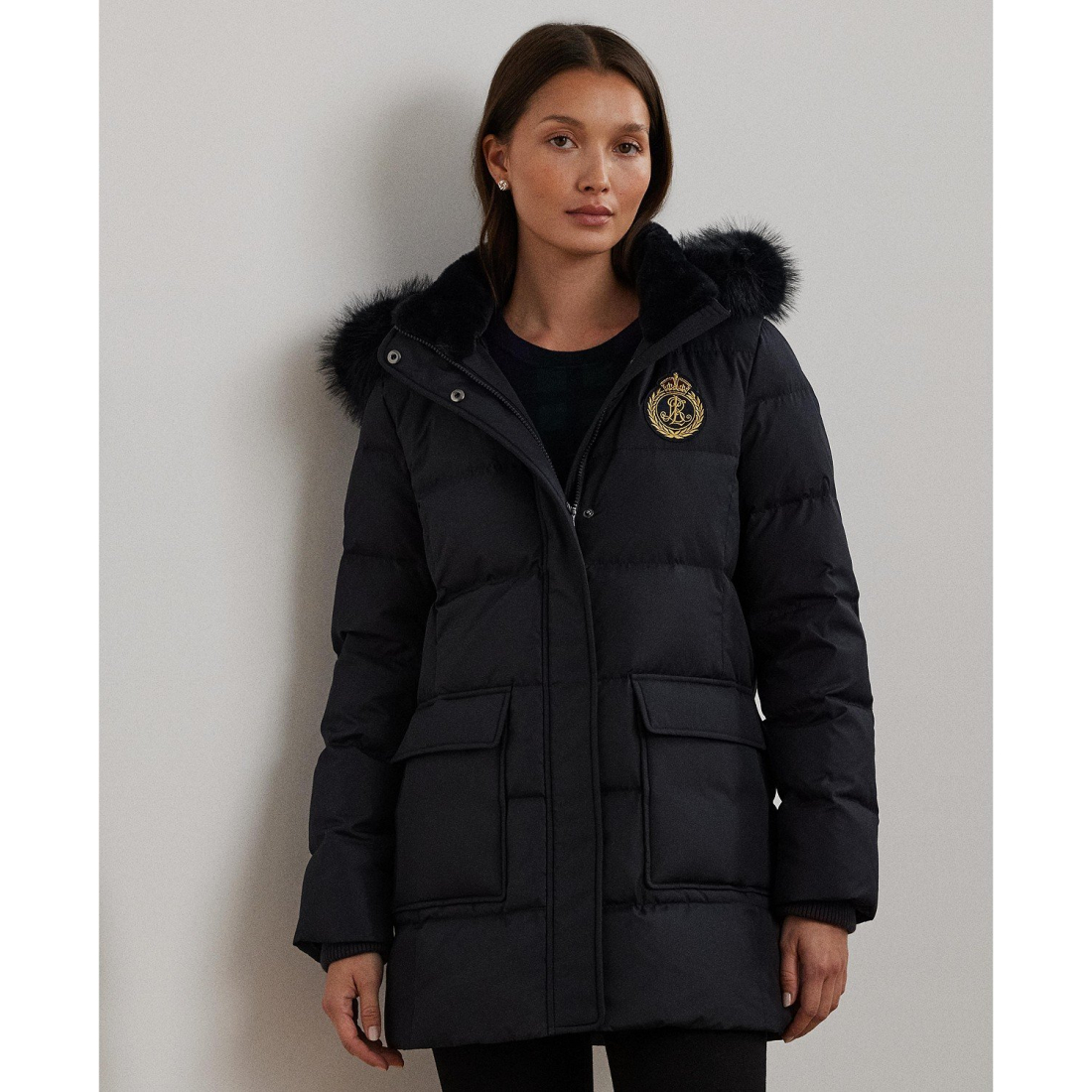 Manteau matelassé 'Hooded Crest' pour Femmes