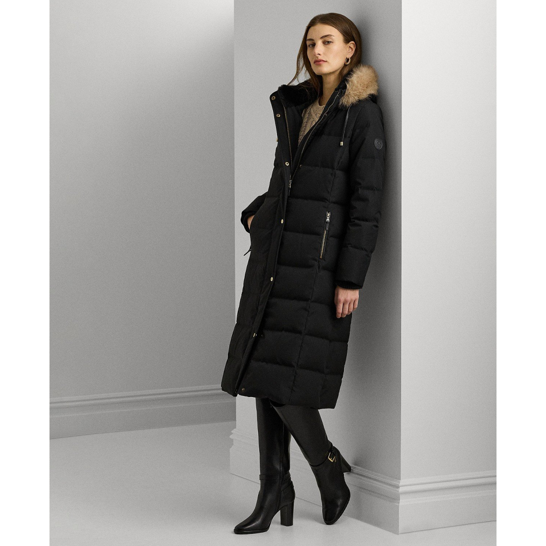 Manteau matelassé 'Maxi Faux-Fur-Trimmed Hooded' pour Femmes