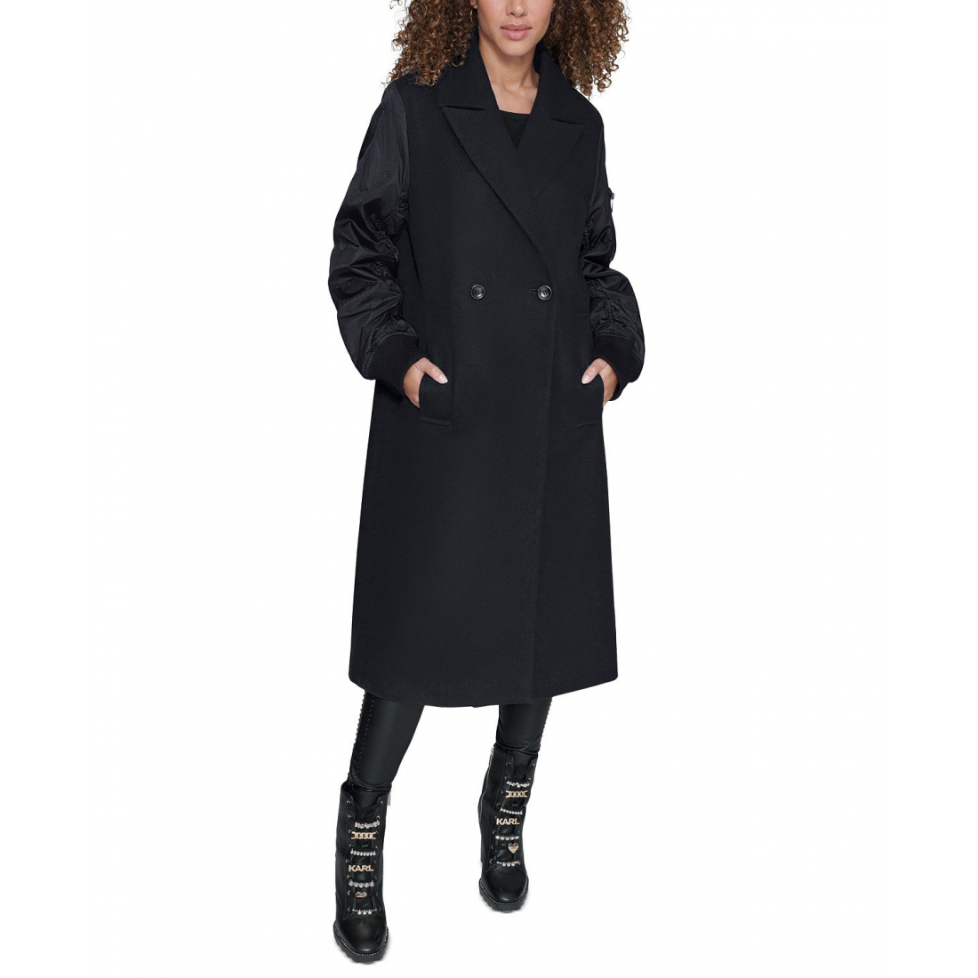 Manteau 'Double-Breasted Notch-Collar' pour Femmes