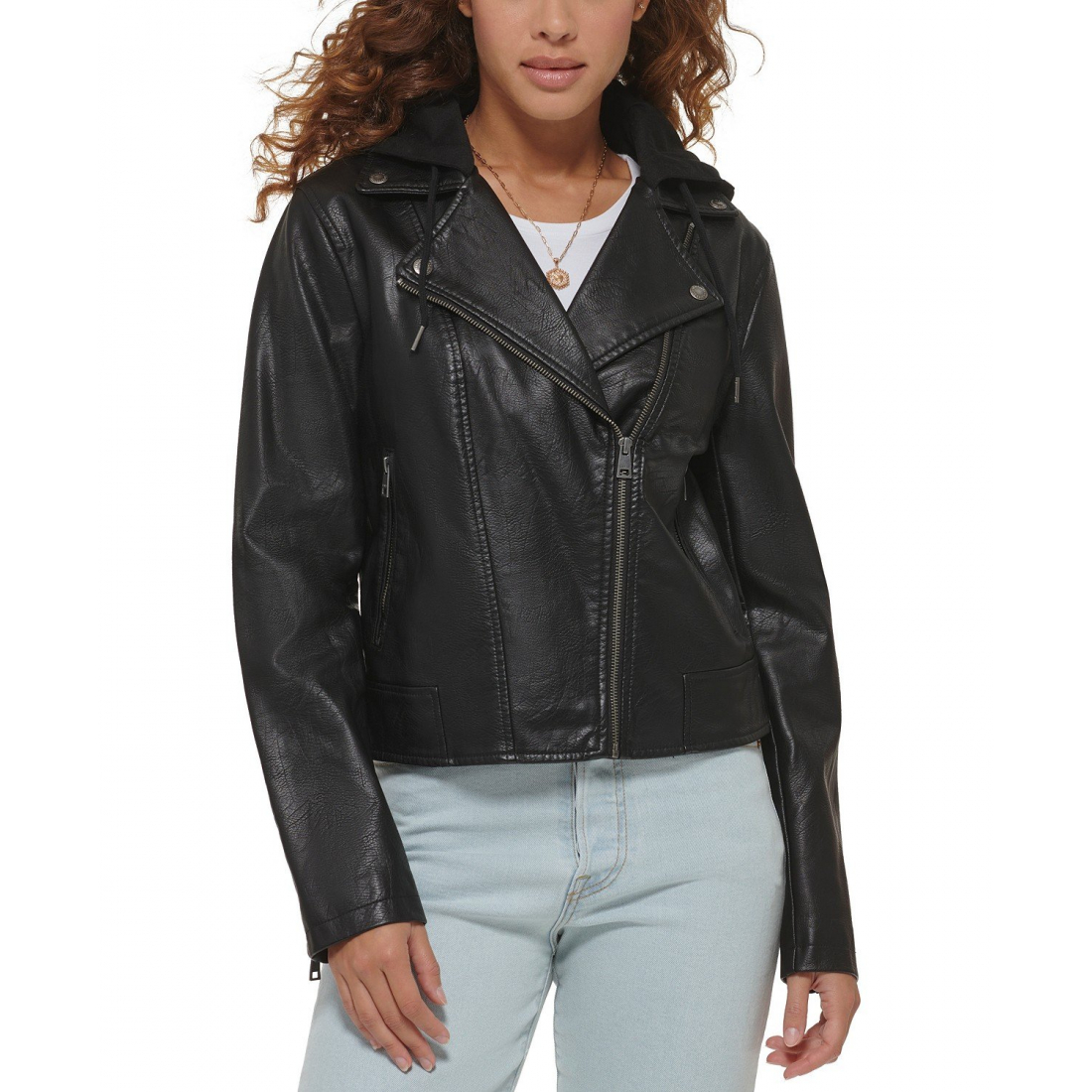 Veste 'Moto with Jersey Hood' pour Femmes