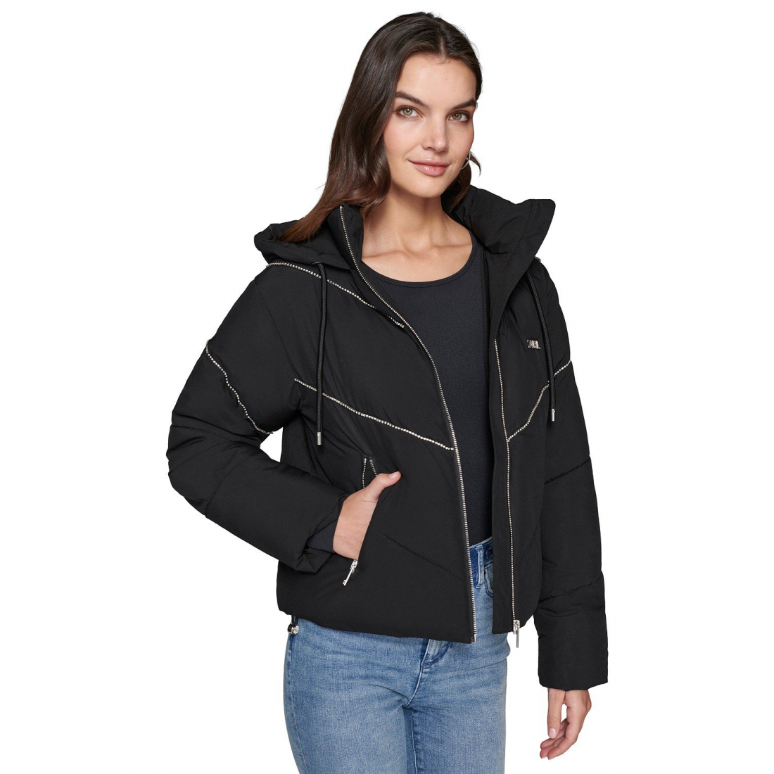 Veste matelassée 'Rhinetone-Trim Hooded' pour Femmes