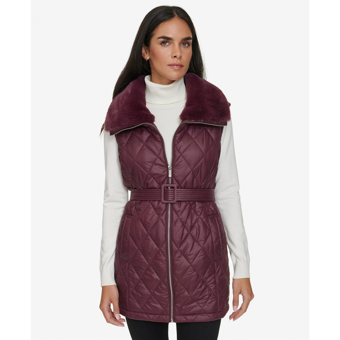 Gilet 'Quilted Faux-Fur Collar' pour Femmes